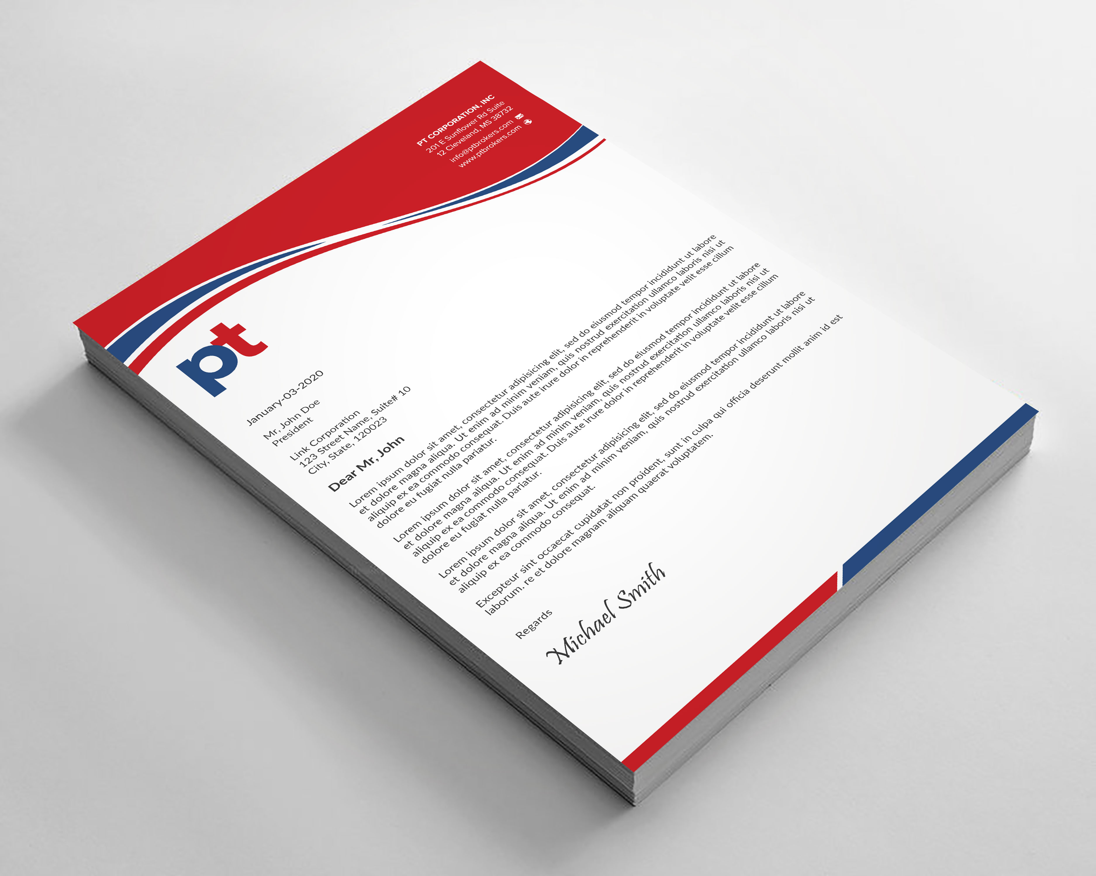 Letterhead Design by sadikul islam for PT CORPORATION INC | Design #28816323