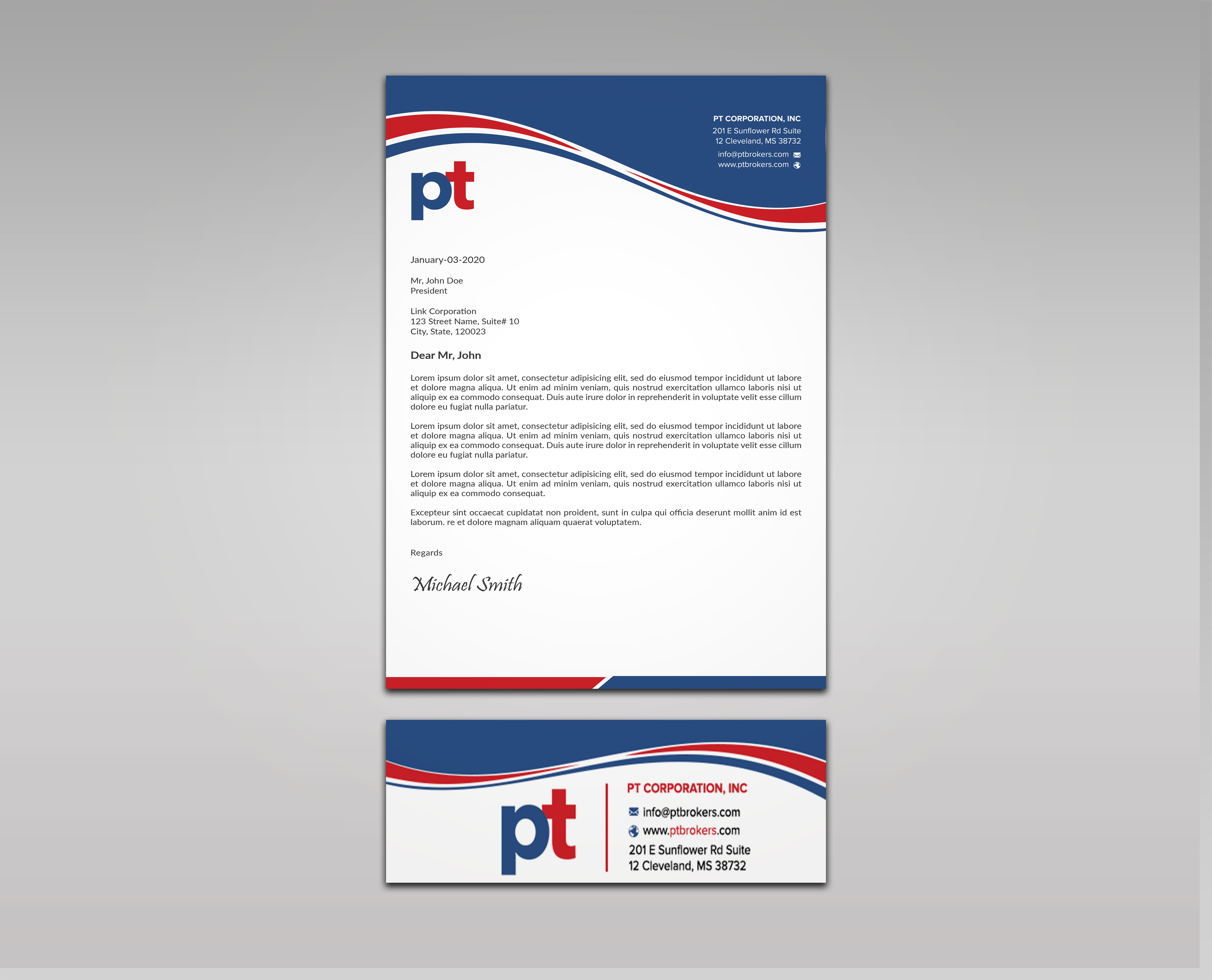 Letterhead Design by sadikul islam for PT CORPORATION INC | Design #28816325