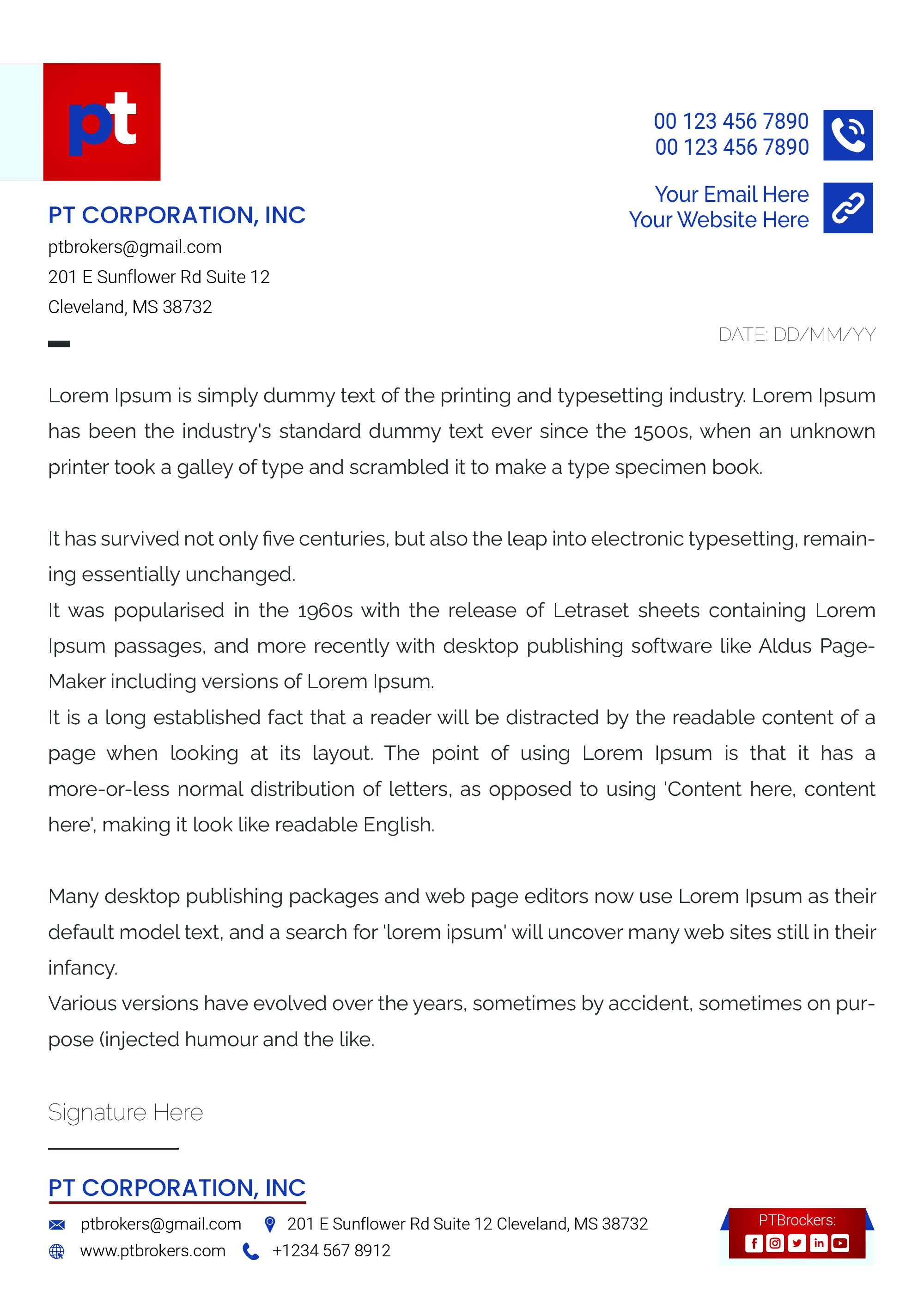 Diseño de Membrete por HMZDGN para PT CORPORATION INC | Diseño #28810833