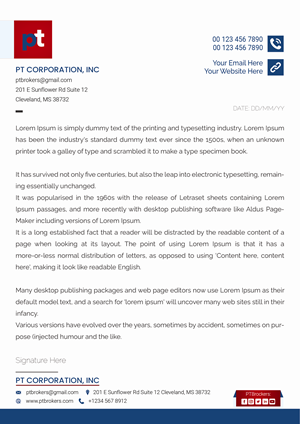 Diseño de Membrete por HMZDGN para PT CORPORATION INC | Diseño: #28810834