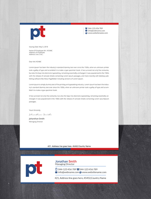 Letterhead Design by Creations Box 2015 for PT CORPORATION INC | Design: #28830751