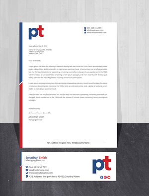 Letterhead Design by Creations Box 2015 for PT CORPORATION INC | Design: #28830752