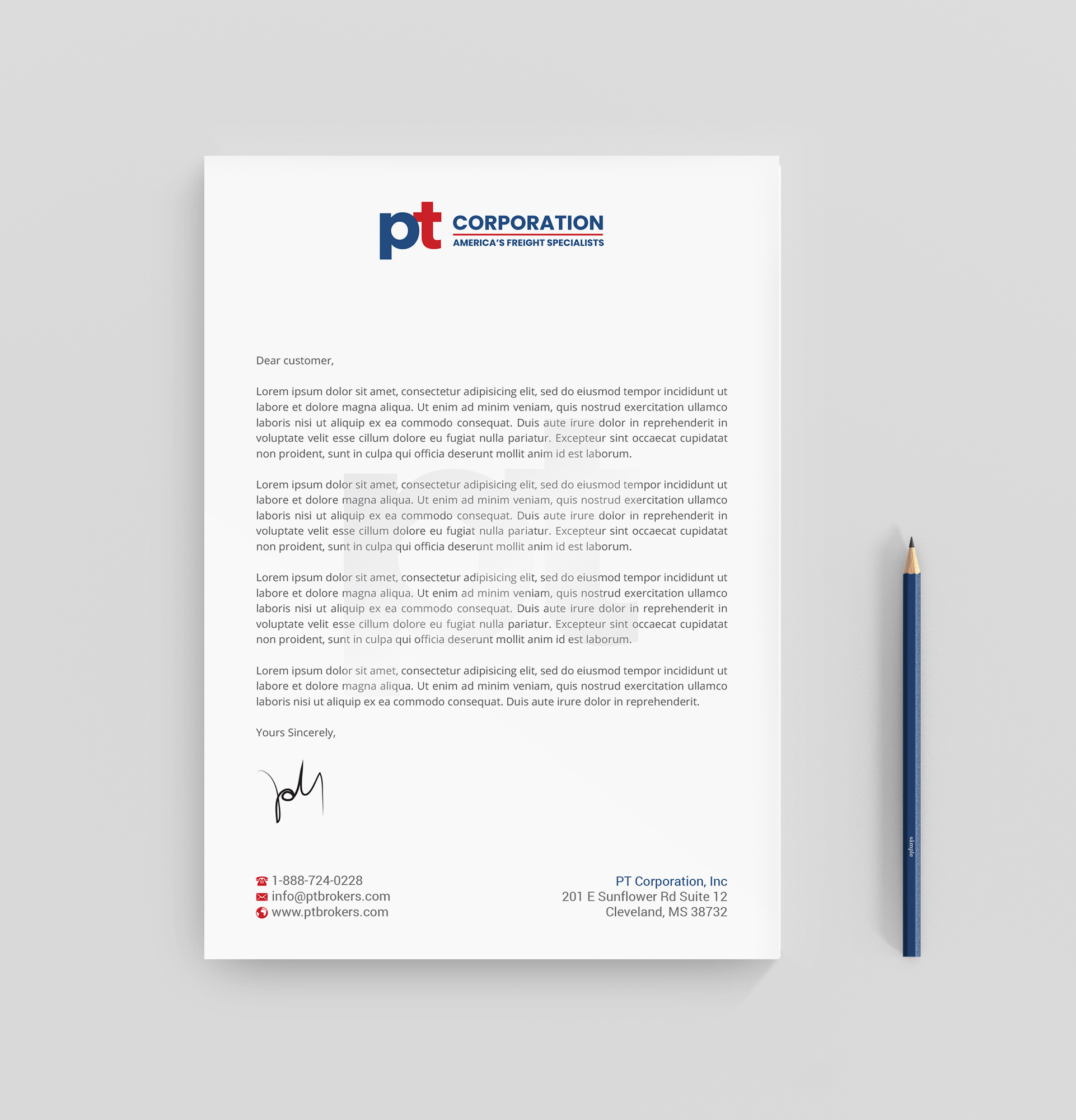 Letterhead Design by R.design for PT CORPORATION INC | Design #28809200