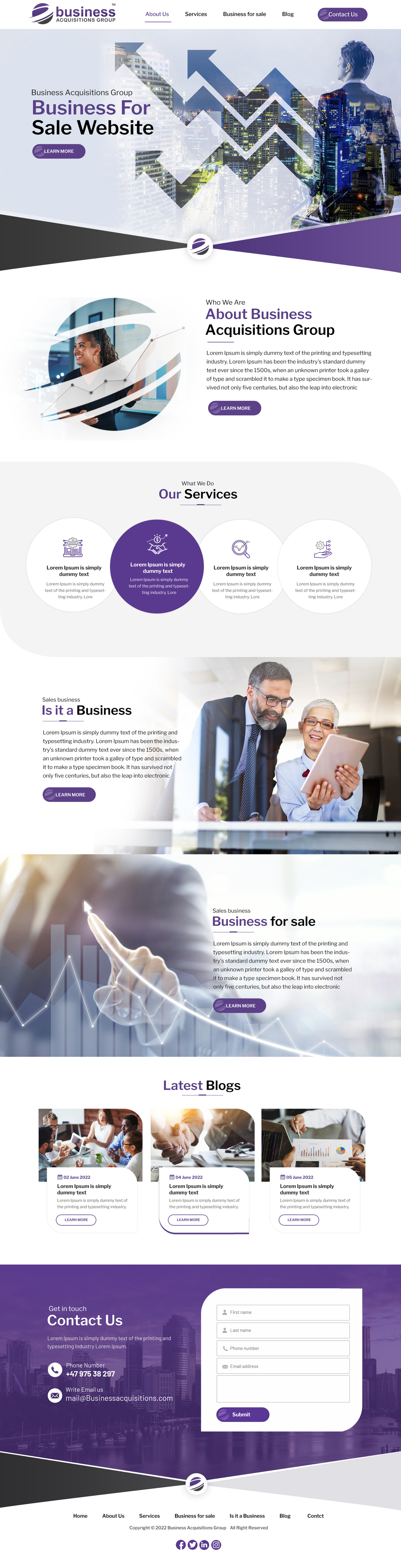 Web Design by Blue Sparrow for Business Acquisitions Group | Design #28819895
