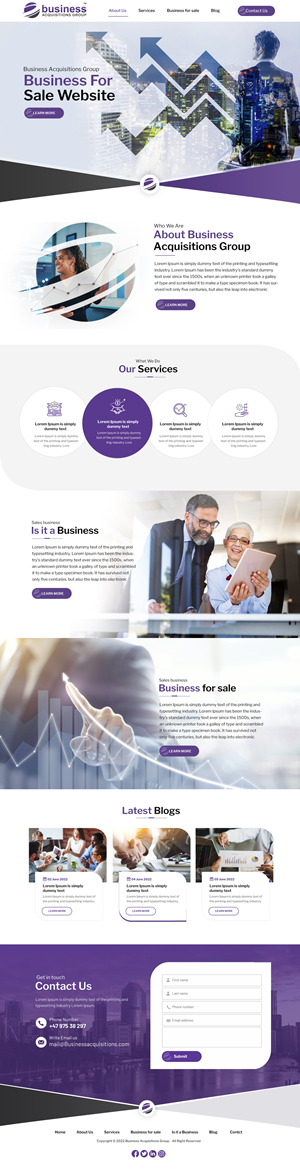 Web Design by Blue Sparrow for Business Acquisitions Group | Design: #28819895