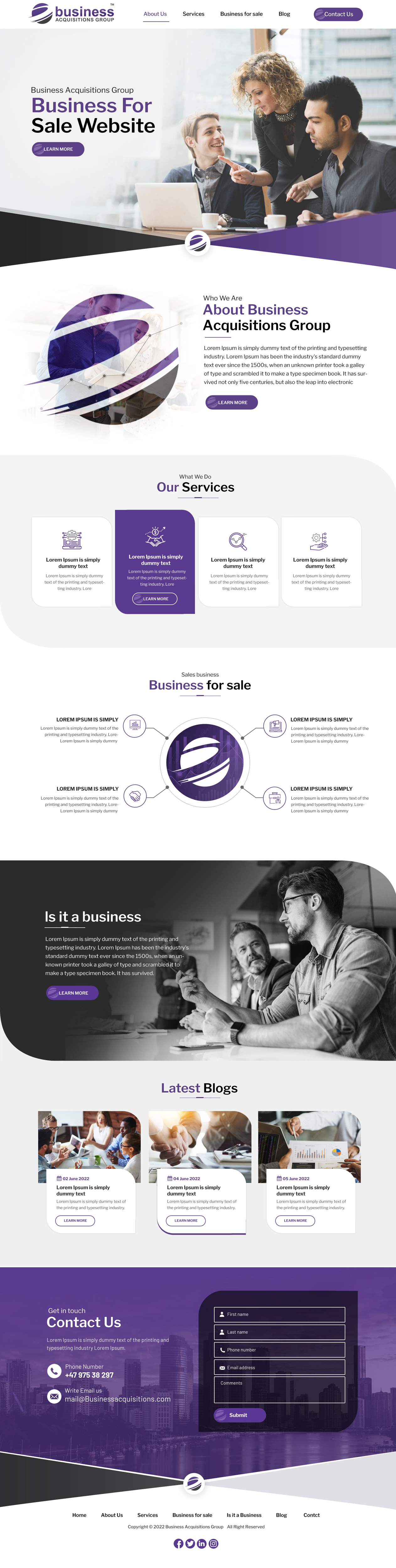 Web Design by Blue Sparrow for Business Acquisitions Group | Design #28819896