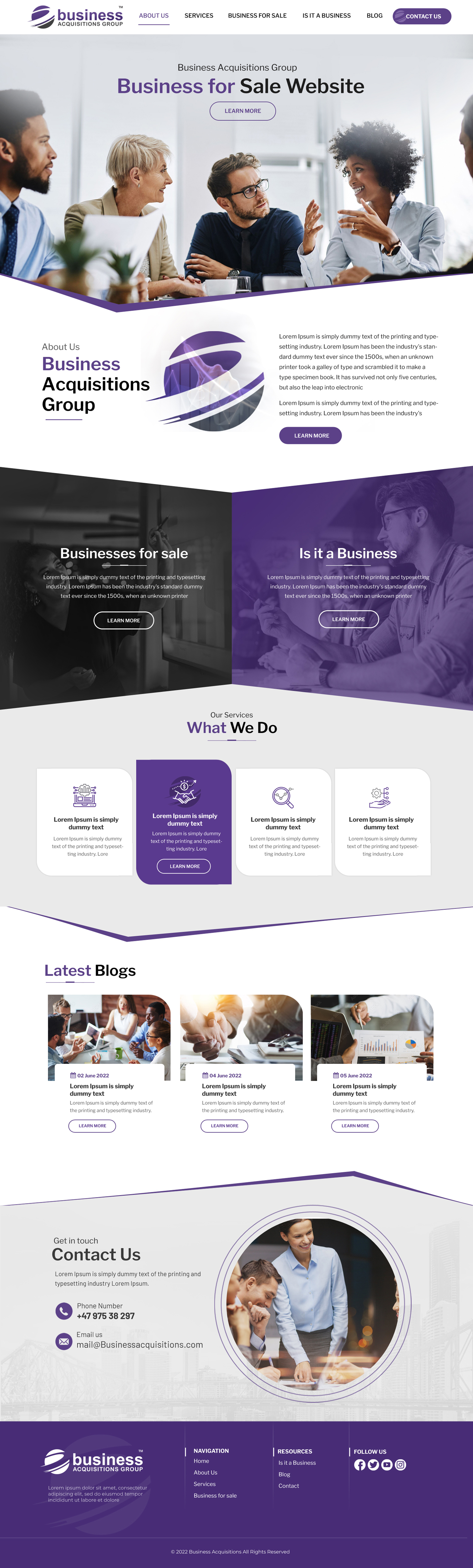 Web Design by Blue Sparrow for Business Acquisitions Group | Design #28820125