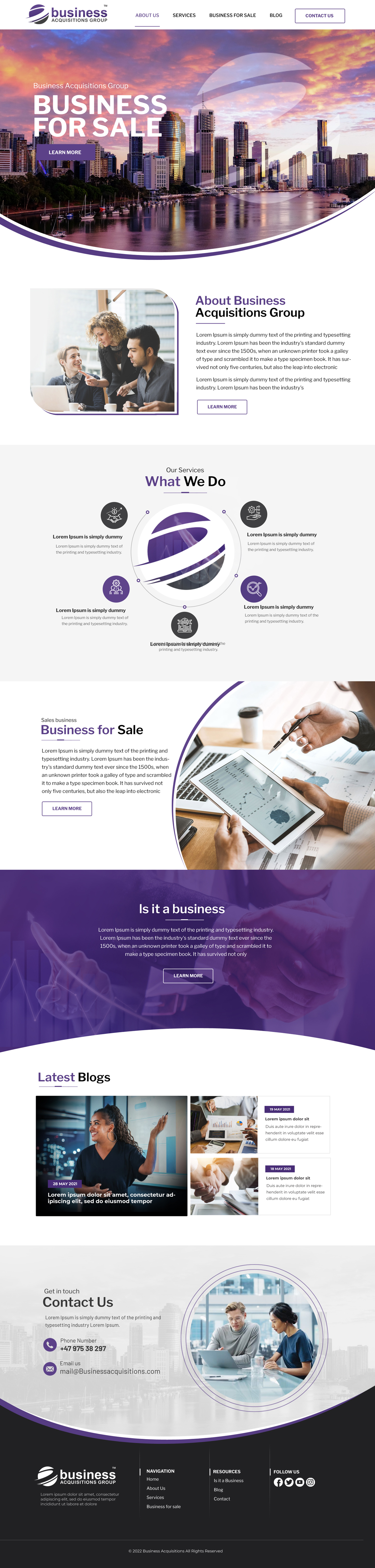 Web Design by Blue Sparrow for Business Acquisitions Group | Design #28820222