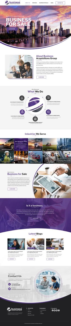 Web Design by Blue Sparrow for Business Acquisitions Group | Design: #28850695