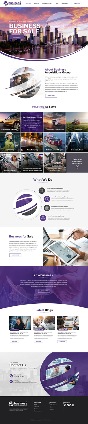 Web Design by Blue Sparrow for Business Acquisitions Group | Design: #28850792