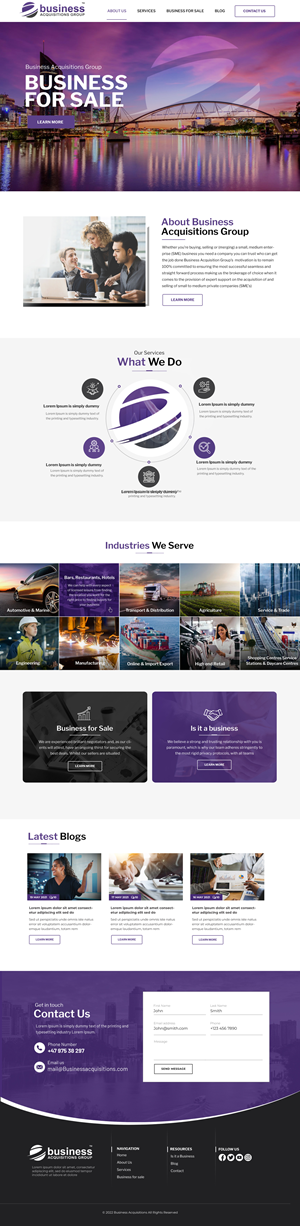 Web Design by Blue Sparrow for Business Acquisitions Group | Design: #28852911