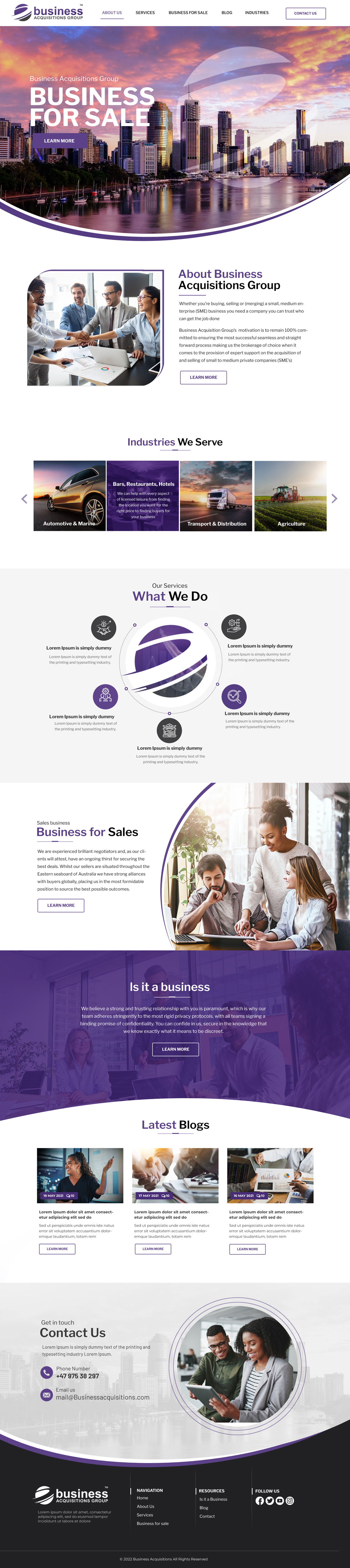 Web Design by Blue Sparrow for Business Acquisitions Group | Design #28854615