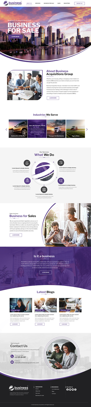 Web Design by Blue Sparrow for Business Acquisitions Group | Design: #28854615
