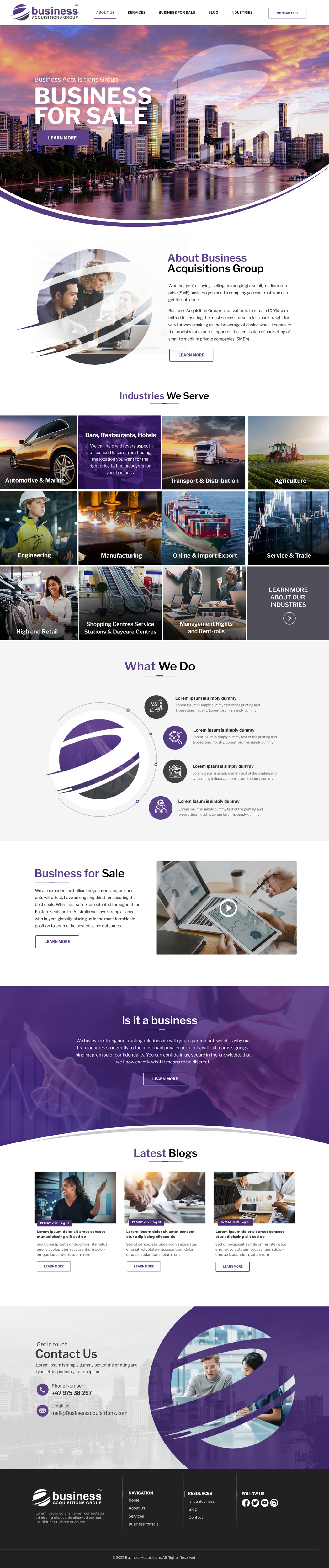 Web-Design von Blue Sparrow für Business Acquisitions Group | Design #28903835