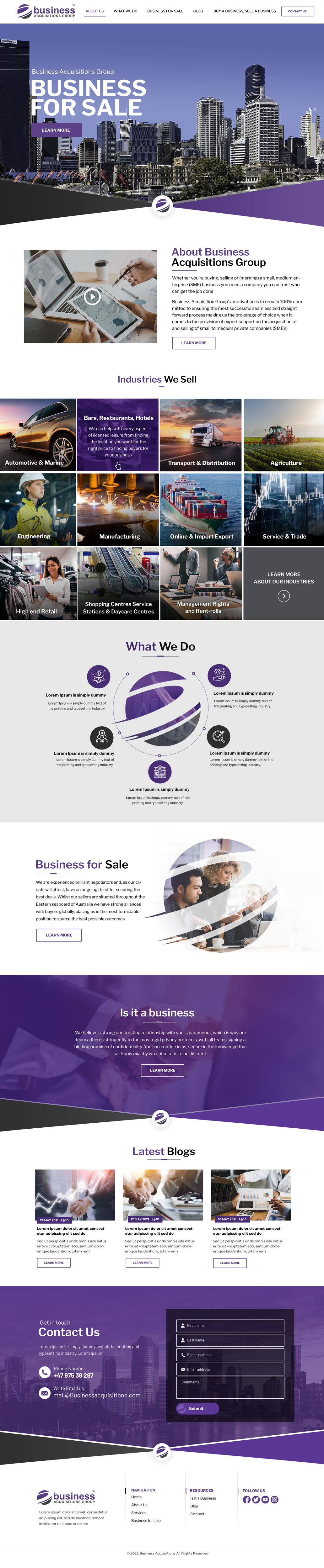 Web Design par Blue Sparrow pour Business Acquisitions Group | Design #28906209