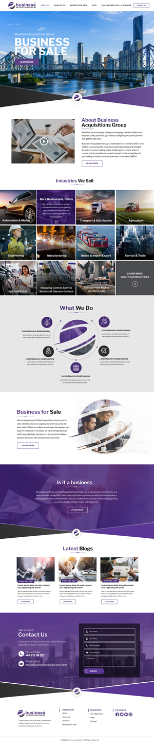 Web Design par Blue Sparrow pour Business Acquisitions Group | Design : #28923251