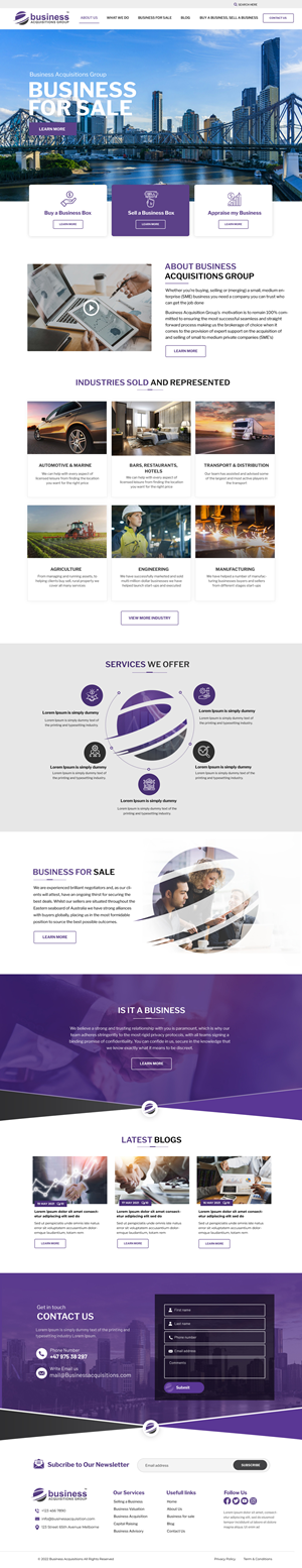 Web Design par Blue Sparrow pour Business Acquisitions Group | Design : #28949732