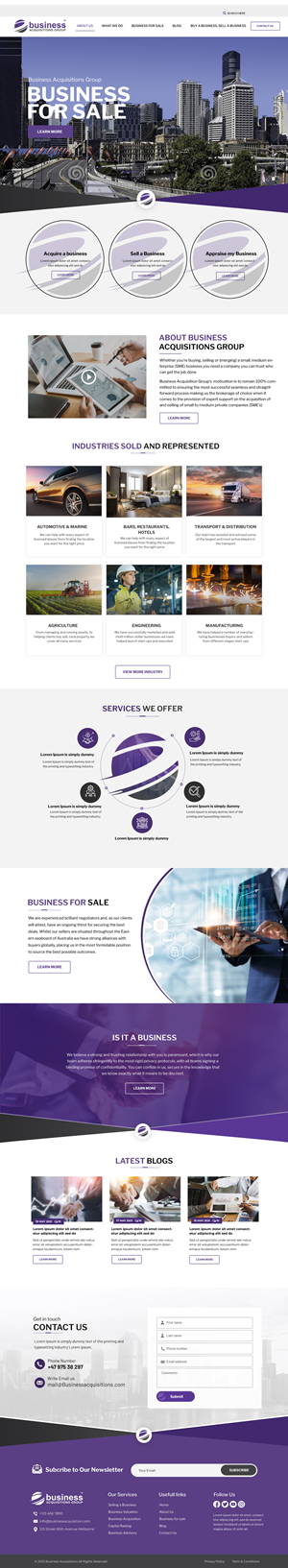Web Design by Blue Sparrow for Business Acquisitions Group | Design: #29023891