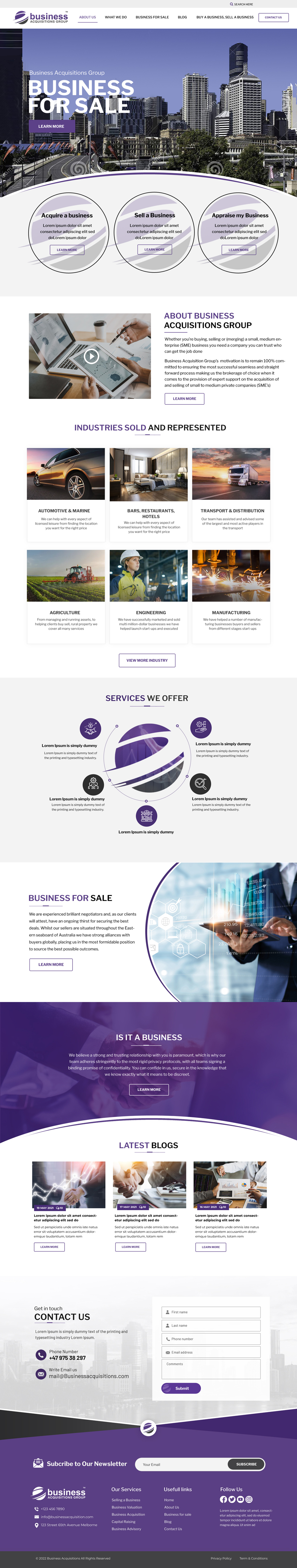 Diseño Web por Blue Sparrow para Business Acquisitions Group | Diseño #29025563