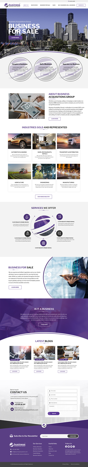 Web Design by Blue Sparrow for Business Acquisitions Group | Design: #29025563