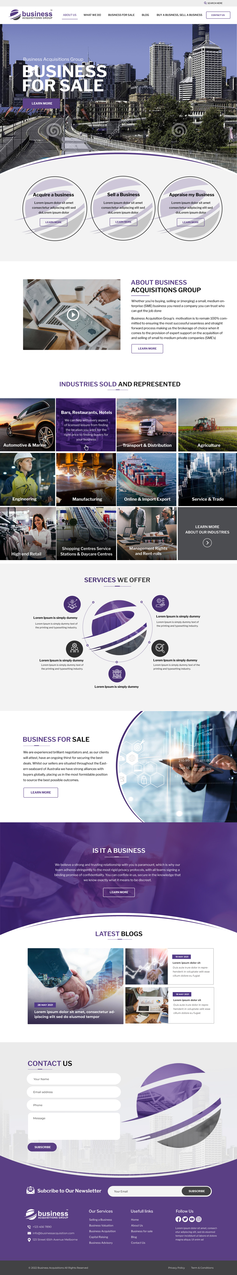 Web-Design von Blue Sparrow für Business Acquisitions Group | Design #29211497