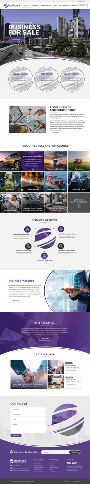 Web Design by Blue Sparrow for Business Acquisitions Group | Design: #29211497