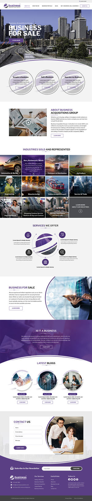 Web Design by Blue Sparrow for Business Acquisitions Group | Design: #29211555
