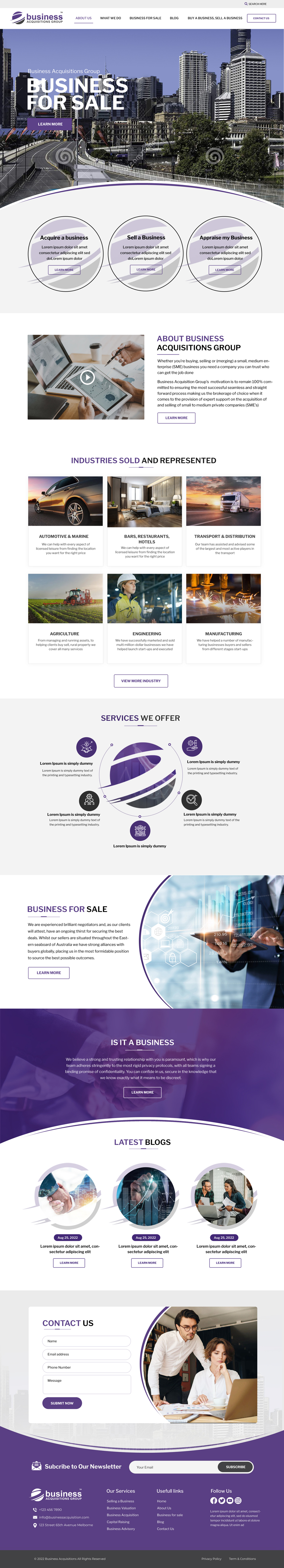 Diseño Web por Blue Sparrow para Business Acquisitions Group | Diseño #29211806