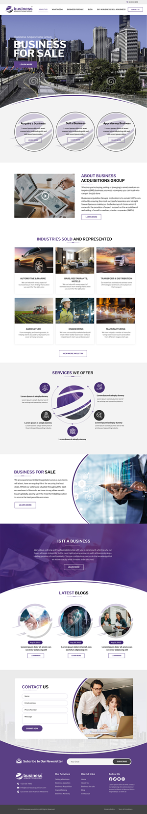 Web Design by Blue Sparrow for Business Acquisitions Group | Design: #29211806