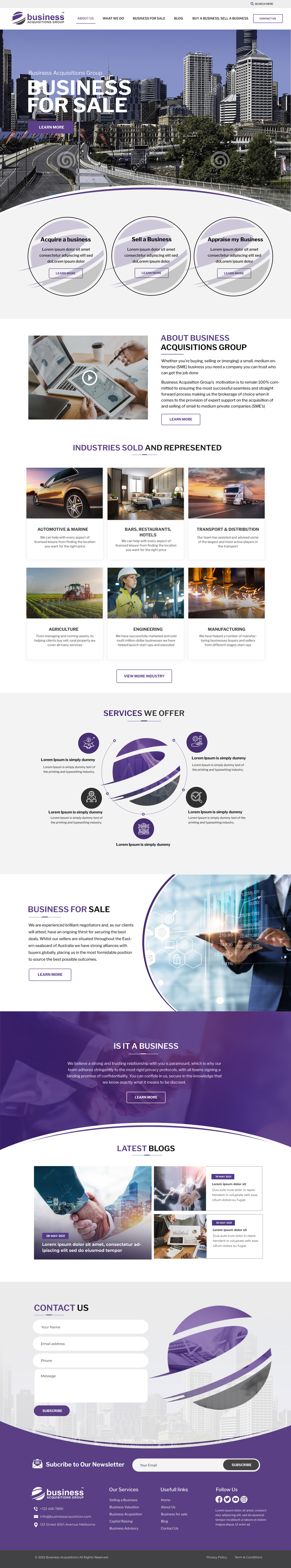 Web Design par Blue Sparrow pour Business Acquisitions Group | Design #29211821