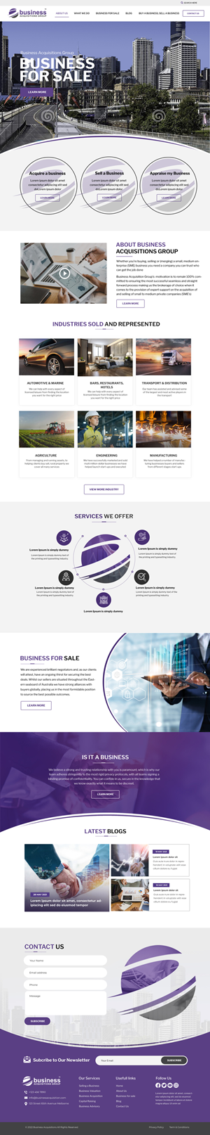 Web Design by Blue Sparrow for Business Acquisitions Group | Design: #29211821