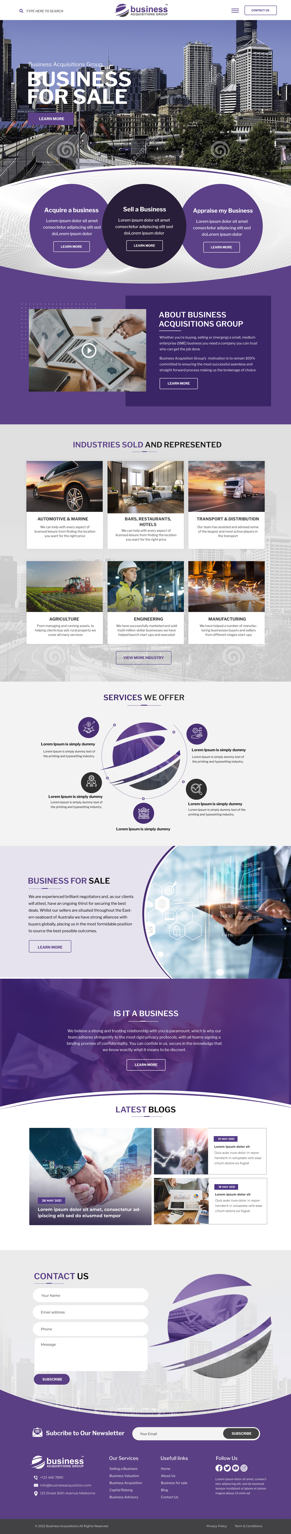 Diseño Web por Blue Sparrow para Business Acquisitions Group | Diseño #29391402