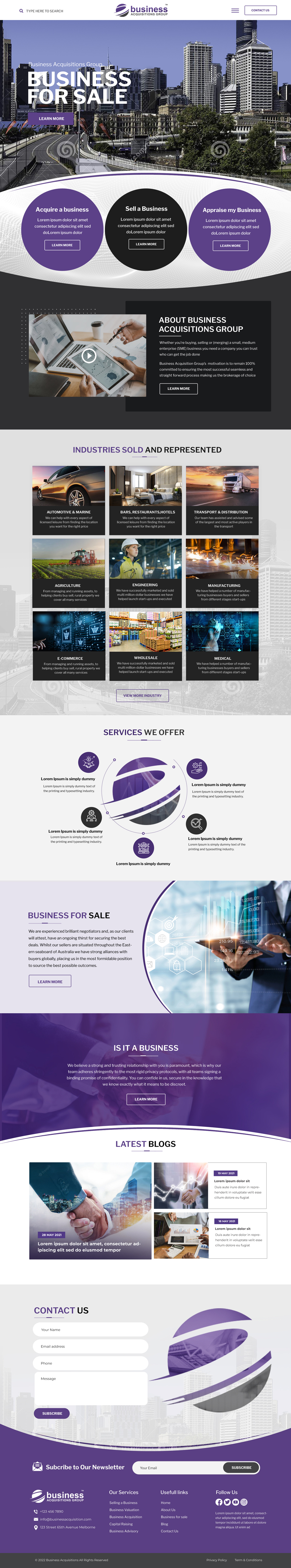 Diseño Web por Blue Sparrow para Business Acquisitions Group | Diseño #29393439