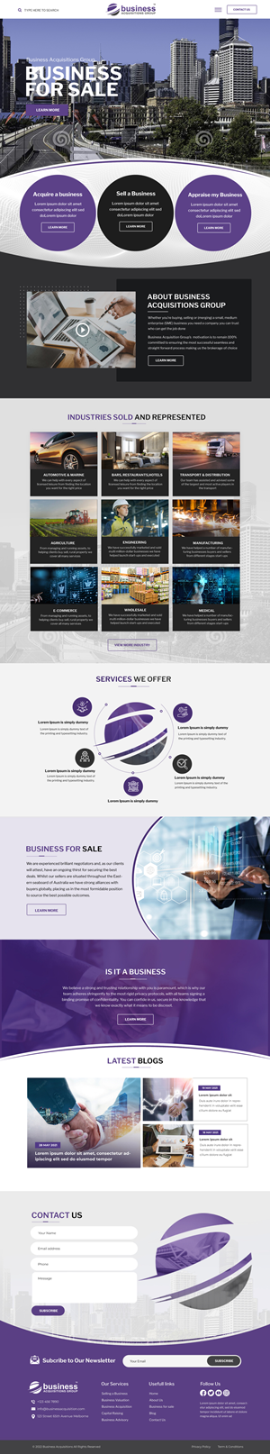 Web Design by Blue Sparrow for Business Acquisitions Group | Design: #29393439