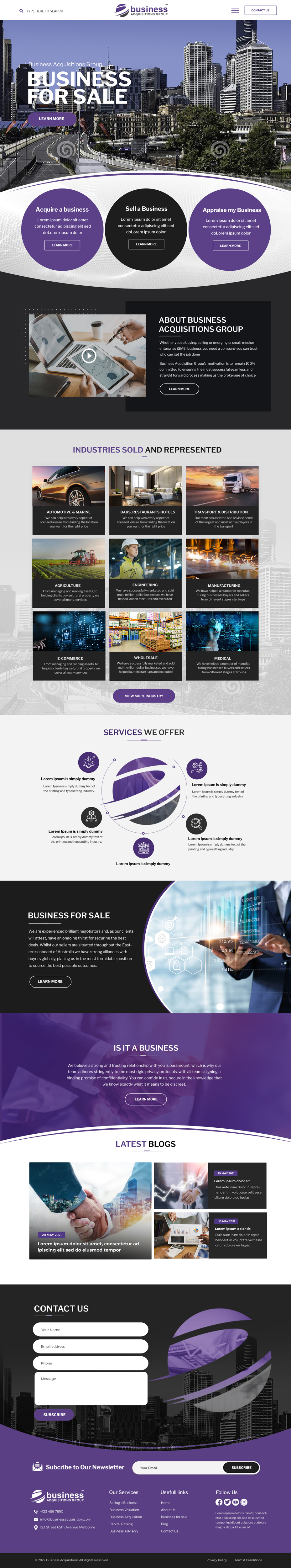Diseño Web por Blue Sparrow para Business Acquisitions Group | Diseño #29393514