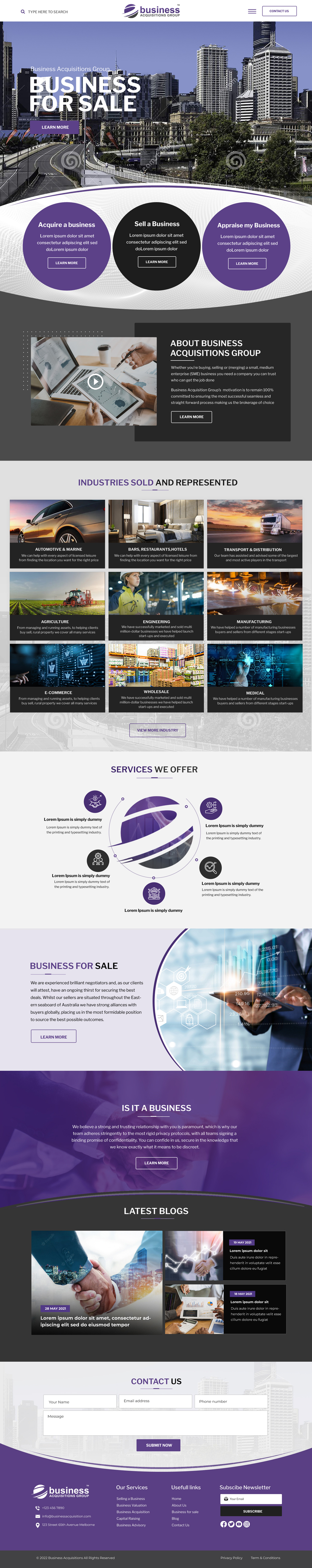 Diseño Web por Blue Sparrow para Business Acquisitions Group | Diseño #29398467
