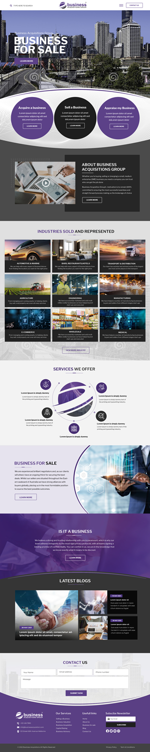 Web Design by Blue Sparrow for Business Acquisitions Group | Design: #29398467