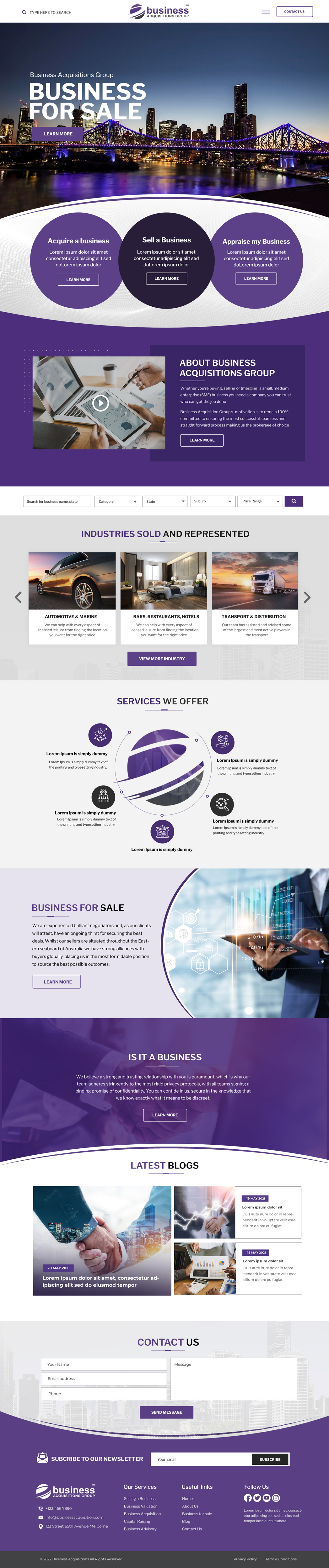 Web Design by Blue Sparrow for Business Acquisitions Group | Design #29454605