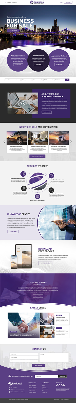 Web Design by Blue Sparrow for Business Acquisitions Group | Design: #29456952