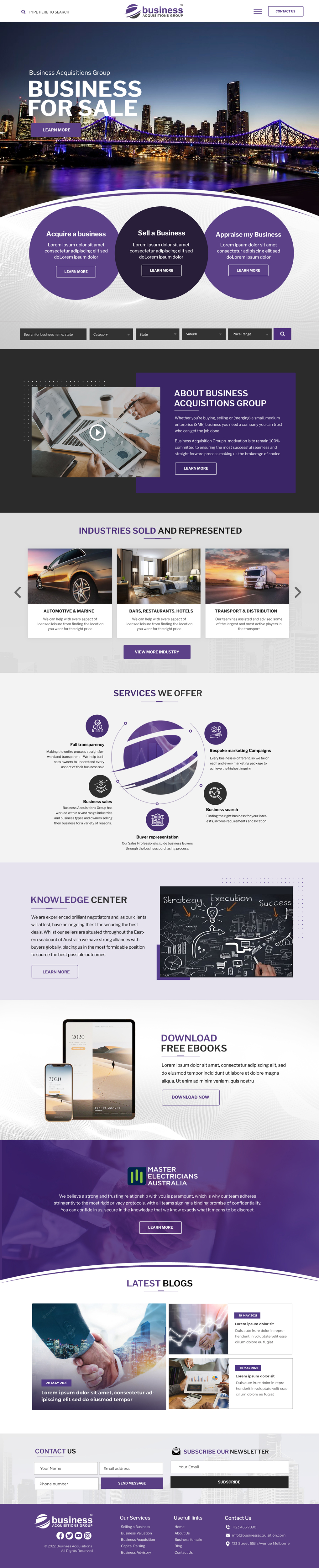 Diseño Web por Blue Sparrow para Business Acquisitions Group | Diseño #29464087