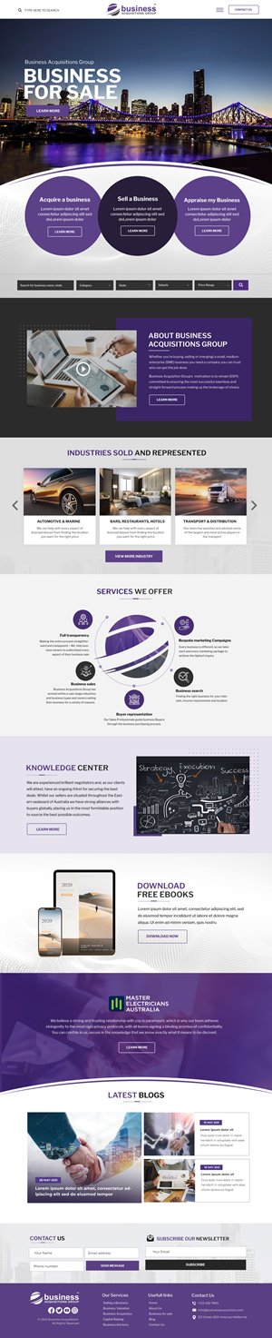 Web Design by Blue Sparrow for Business Acquisitions Group | Design: #29464087