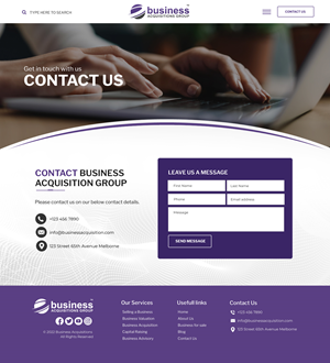 Web Design by Blue Sparrow for Business Acquisitions Group | Design: #29775673