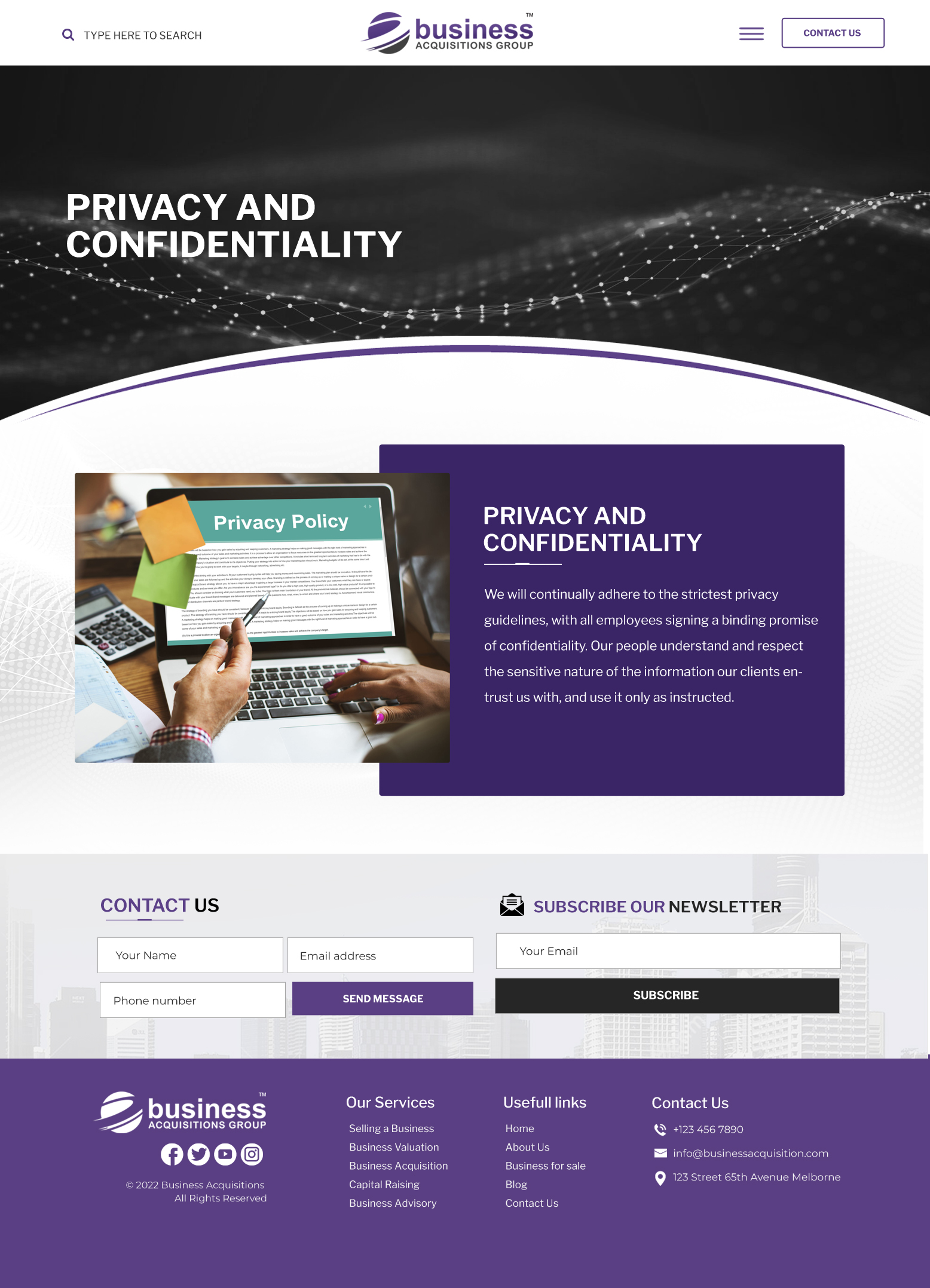 Diseño Web por Blue Sparrow para Business Acquisitions Group | Diseño #29775675