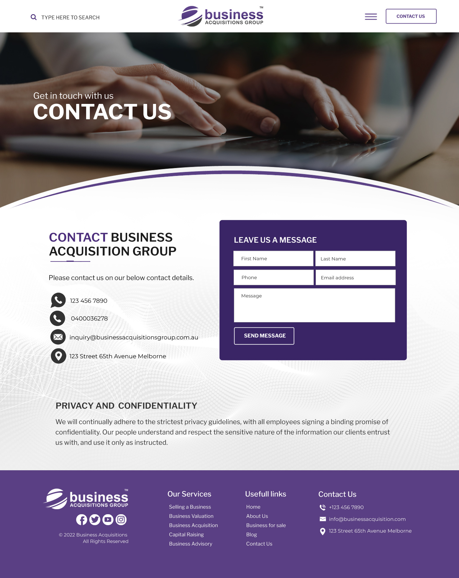 Web Design by Blue Sparrow for Business Acquisitions Group | Design #30055660
