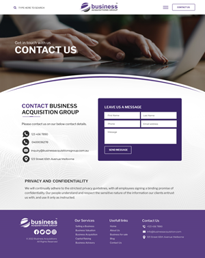 Web Design by Blue Sparrow for Business Acquisitions Group | Design: #30055660
