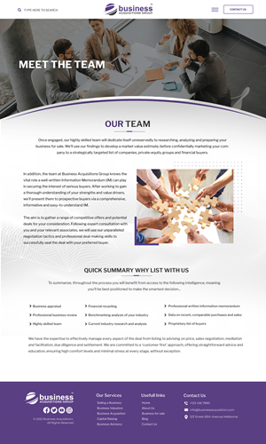 Web Design par Blue Sparrow pour Business Acquisitions Group | Design : #30055661