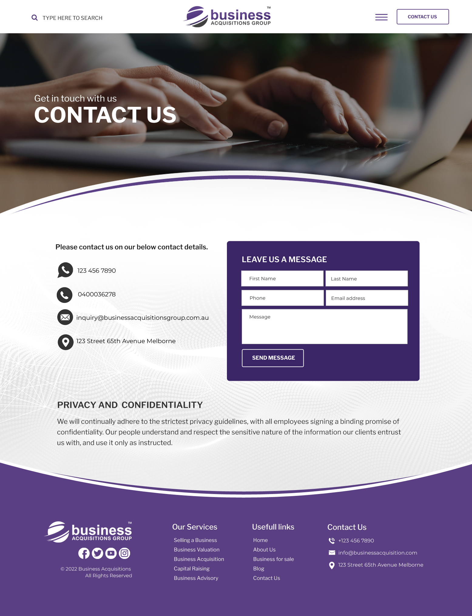 Diseño Web por Blue Sparrow para Business Acquisitions Group | Diseño #30065201