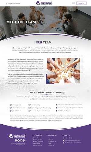Web Design par Blue Sparrow pour Business Acquisitions Group | Design : #30065202