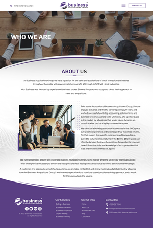 Web Design par Blue Sparrow pour Business Acquisitions Group | Design : #30065203