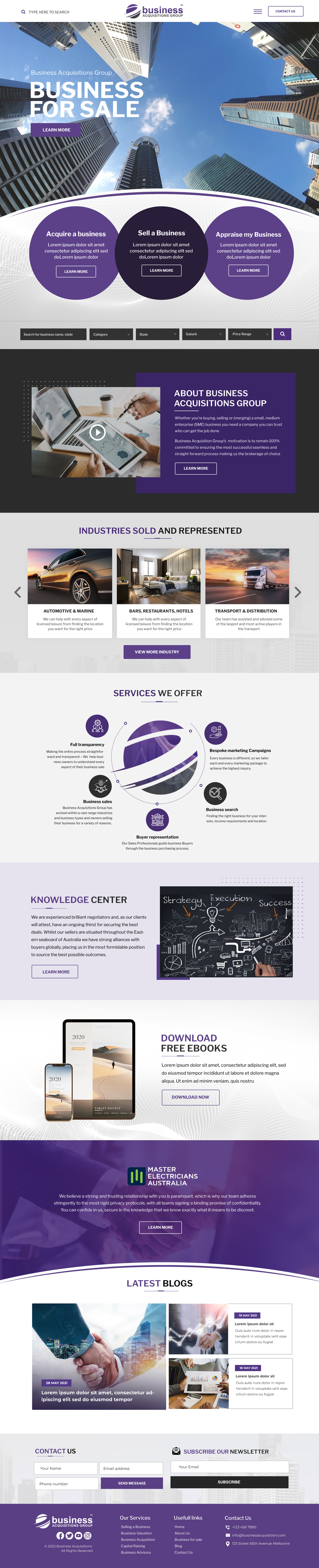 Diseño Web por Blue Sparrow para Business Acquisitions Group | Diseño #30128540